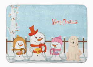Merry Christmas Carolers Dog Art Machine Washable Memory Foam Mat - 638508638168