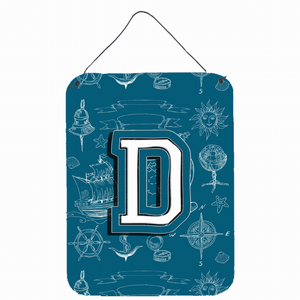 Sea Doodles Initial Alphabet Wall or Door Hanging Prints - 638508030245