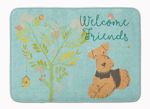 Welcome Friends Dogs Art Machine Washable Memory Foam Mat - 638508898609