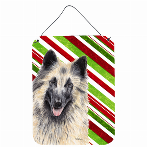 Candy Cane Holiday Christmas Design with Dog Wall or Door Hanging Prints - 615872621750