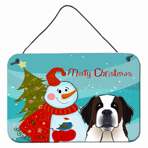Snowman with Dog Art Wall or Door Hanging Prints - 638508132611