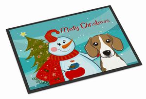 Snowman Dog Art Indoor or Outdoor Mat - 638508133786