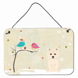 Christmas Presents Between Friends Design with Dog Art Wall or Door Hanging Prints - 638508445179