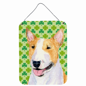 St. Patrick's Day Shamrock Portrait Design with Dog Wall or Door Hanging Prints - 615872619061