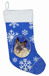 Dog and Winter Snowflakes Christmas Stocking - 705332017893