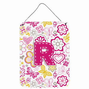 Flowers and Butterflies Monogram Letter Wall or Door Hanging Prints - 638508028303