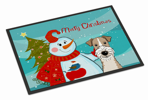 Snowman Dog Art Indoor or Outdoor Mat - 638508135100