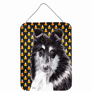 Candy Corn Halloween Design with Dog Wall or Door Hanging Prints - 615872848379