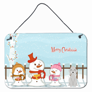 Merry Christmas Carolers Design with Dog Art Wall or Door Hanging Prints - 638508444240