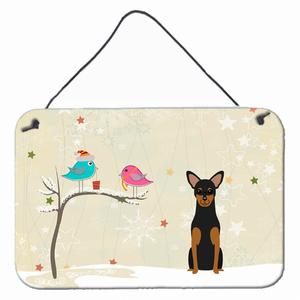 Christmas Presents Between Friends Design with Dog Art Wall or Door Hanging Prints - 638508445032