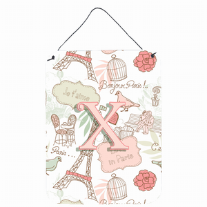 Monogram Letter Love in Paris Pink Wall or Door Hanging Prints - 638508027856