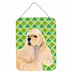 St. Patrick's Day Shamrock Portrait Design with Dog Wall or Door Hanging Prints - 615872618804