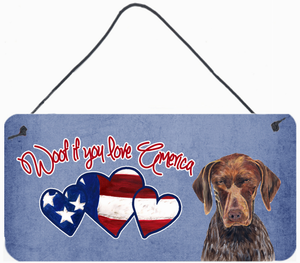 Woof If You Love America Dog Artwork Wall or Door Hanging Prints - 615872936656