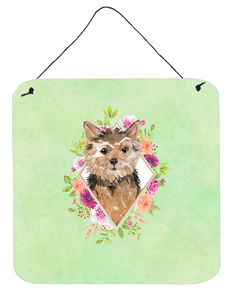 Flowers Design with Dog Wall or Door Hanging Prints - 194030073810