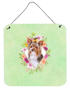 Flowers Design with Dog Wall or Door Hanging Prints - 194030073551