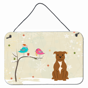 Christmas Presents Between Friends Design with Dog Art Wall or Door Hanging Prints - 638508445223