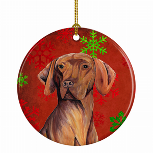 Holiday Dog on Ceramic Ornament - 615872599592