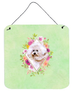 Flowers Design with Dog Wall or Door Hanging Prints - 194030072806