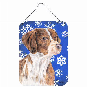 Winter Snowflakes Design with Dog Wall or Door Hanging Prints - 615872622122