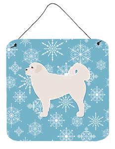 Winter Snowflake Design with Dog Art Wall or Door Hanging Prints - 638508520104