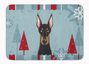 Winter Holiday Dog Art Machine Washable Memory Foam Mat - 638508634535