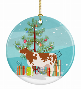 Cow Christmas Ceramic Ornament - 652259329380
