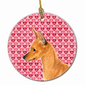 Valentine's Day Dog Portrait Ceramic Ornament - 615872602766