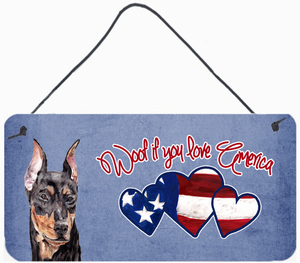 Woof If You Love America Dog Artwork Wall or Door Hanging Prints - 615872936458