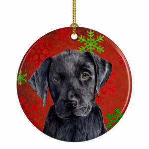 Holiday Dog on Ceramic Ornament - 615872599455