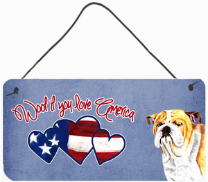 Woof If You Love America Dog Artwork Wall or Door Hanging Prints - 615872936823