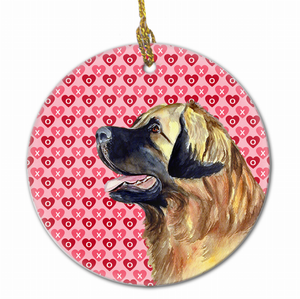 Valentine's Day Dog Portrait Ceramic Ornament - 615872602674