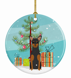 Christmas Tree and Dog on Ceramic Ornament - 652259328116