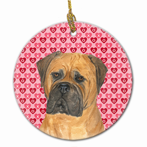 Valentine's Day Dog Portrait Ceramic Ornament - 615872603275