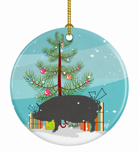 Pig Christmas Ceramic Ornament - 652259330447