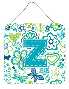 Flowers and Butterflies Monogram Letter Wall or Door Hanging Prints - 615872984787