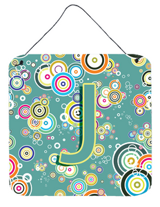 Circle Circle Teal Initial Alphabet Wall or Door Hanging Prints - 615872986965