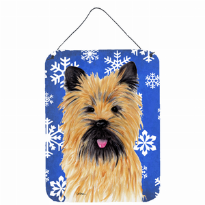 Winter Snowflakes Design with Dog Wall or Door Hanging Prints - 615872621989
