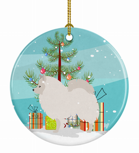 Christmas Tree and Dog on Ceramic Ornament - 652259332748