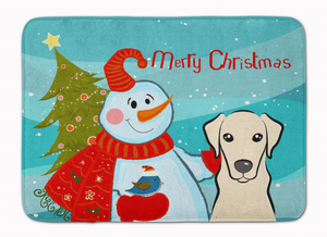 Snowman Dog Art Washable Memory Foam Mat - 638508635549