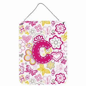 Flowers and Butterflies Monogram Letter Wall or Door Hanging Prints - 638508028150