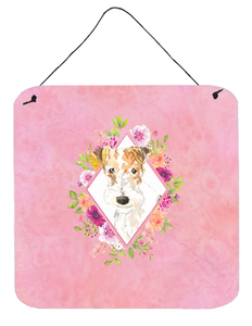 Flowers Design with Dog Wall or Door Hanging Prints - 194030072004