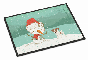 Dog and Snowman Christmas Indoor or Outdoor Mat - 652259279319