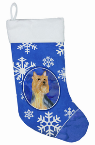Dog and Winter Snowflakes Christmas Stocking - 705332017527