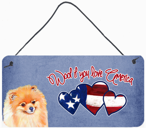 Woof If You Love America Dog Artwork Wall or Door Hanging Prints - 615872935925