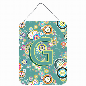 Circle Circle Teal Initial Alphabet Wall or Door Hanging Prints - 638508030535