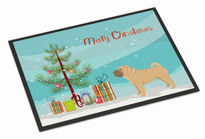 Christmas Tree Dog Art Indoor or Outdoor Mat - 194030030493