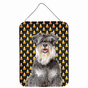 Candy Corn Halloween Design with Dog Wall or Door Hanging Prints - 615872868292