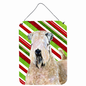 Candy Cane Holiday Christmas Design with Dog Wall or Door Hanging Prints - 615872622931