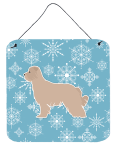 Winter Snowflake Design with Dog Art Wall or Door Hanging Prints - 638508520012