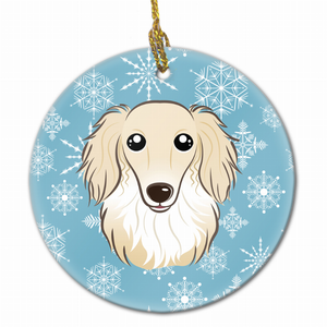 Snowflake Dog on Ceramic Ornament - 638508108708